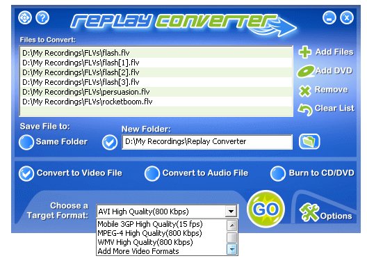 Replay Converter is easy to use